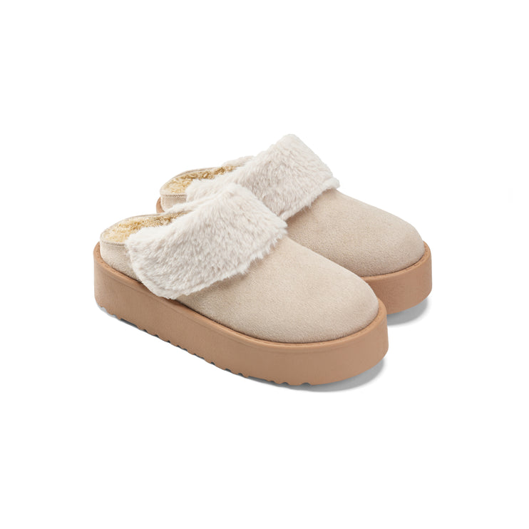 Faux Fur Mules That Keep You Stylish and Warm - Beige