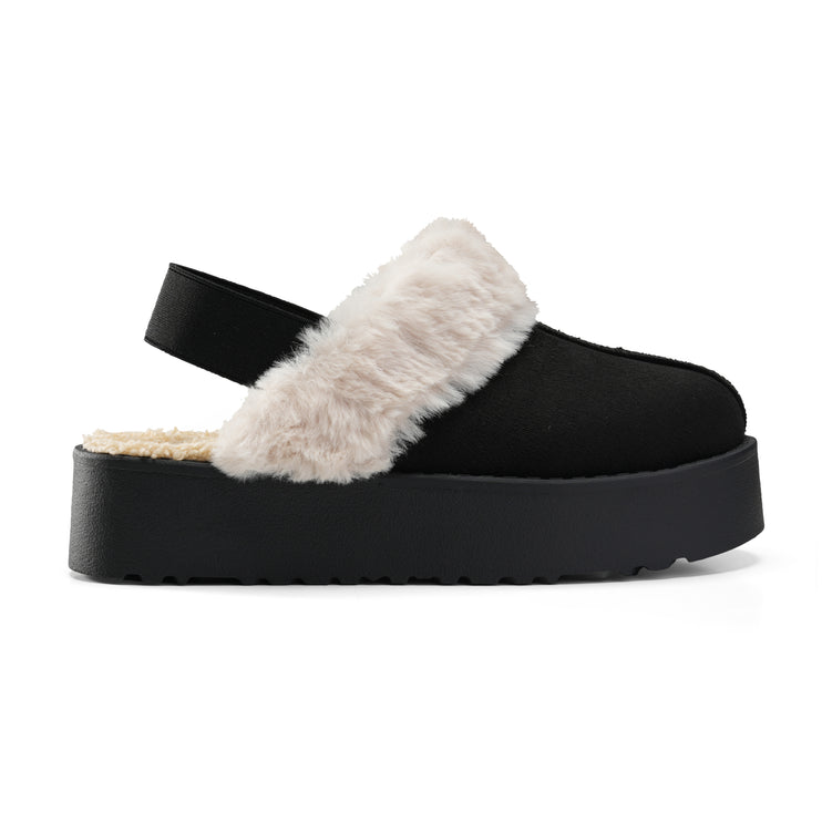 Cozy Slip-On Mules for Chic Winter Vibes - Black