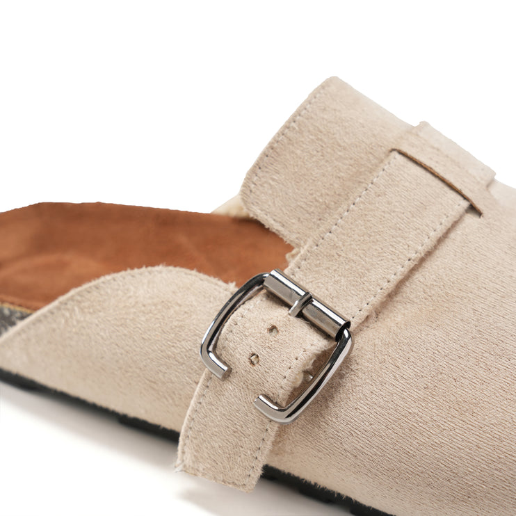 Elegant Buckle Loafers for Office and Outings - Beige