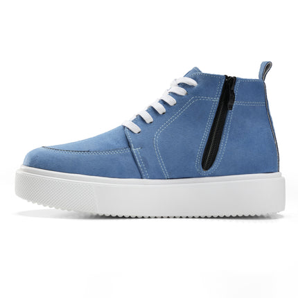 High Top Sneakers with Side Zip Detail - Blue