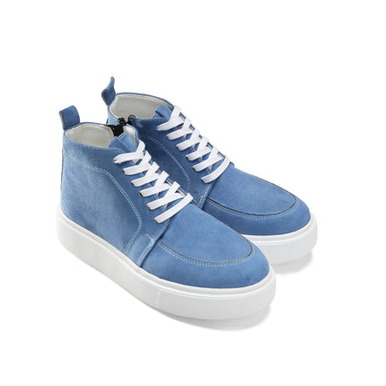 High Top Sneakers with Side Zip Detail - Blue