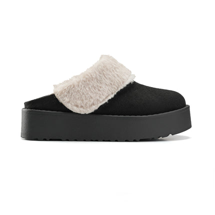 Faux Fur Mules That Keep You Stylish and Warm - Black