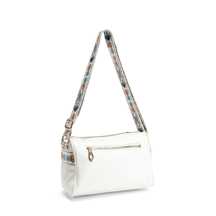 Boho-Inspired Shoulder Bag - White