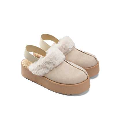 Cozy Slip-On Mules for Chic Winter Vibes - Beige