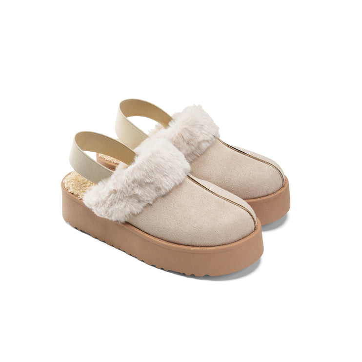 Cozy Slip-On Mules for Chic Winter Vibes - Beige