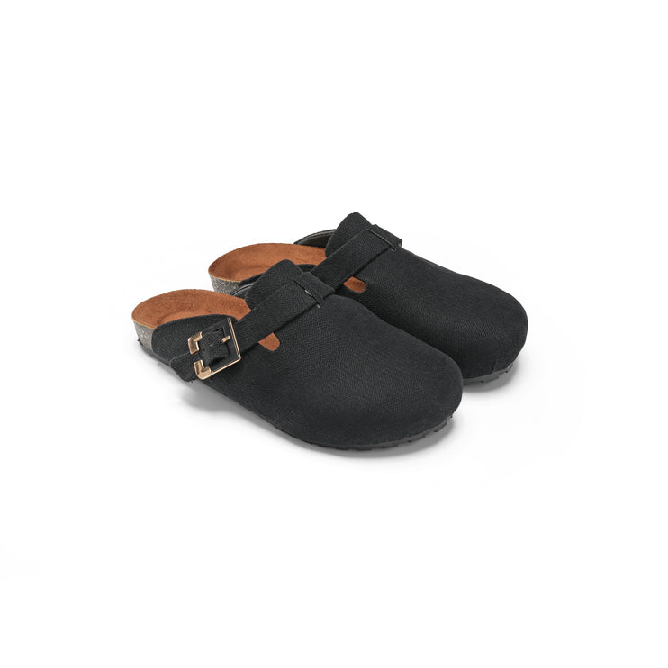 Furry Buckle Flats for Ultimate Comfort and Style - Black