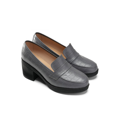 Leather heel shoes for every occasion - Gray