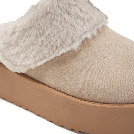 Faux Fur Mules That Keep You Stylish and Warm - Beige