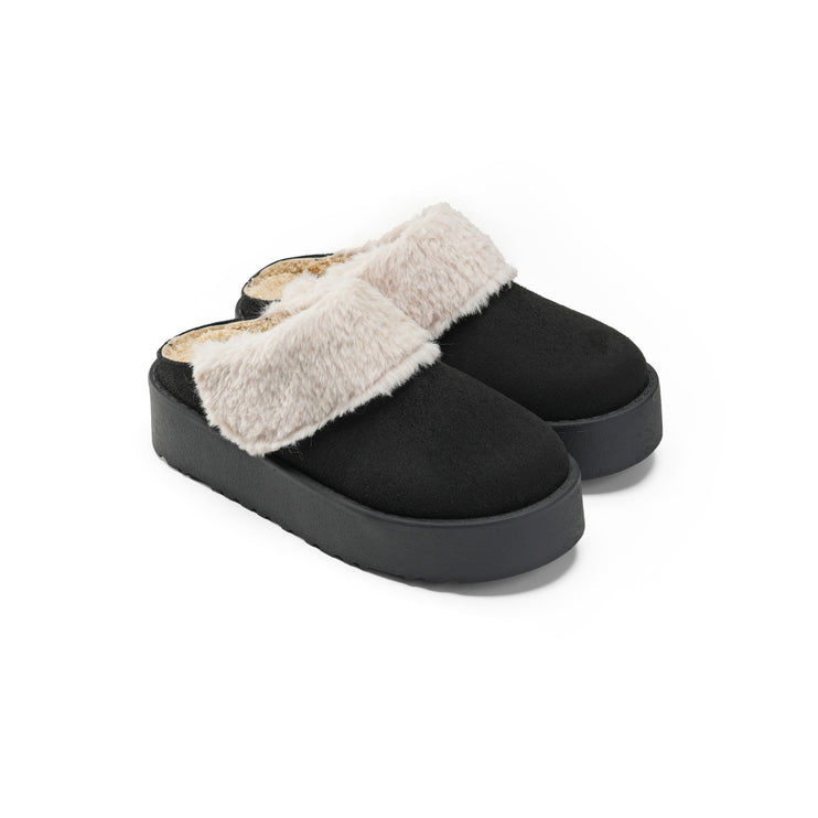 Faux Fur Mules That Keep You Stylish and Warm - Black