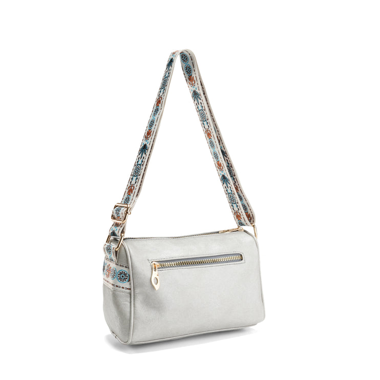 Boho-Inspired Shoulder Bag - Gray