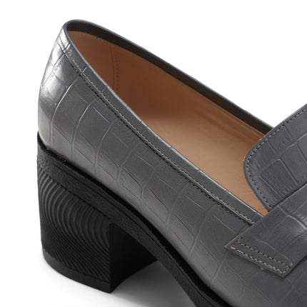 Leather heel shoes for every occasion - Gray