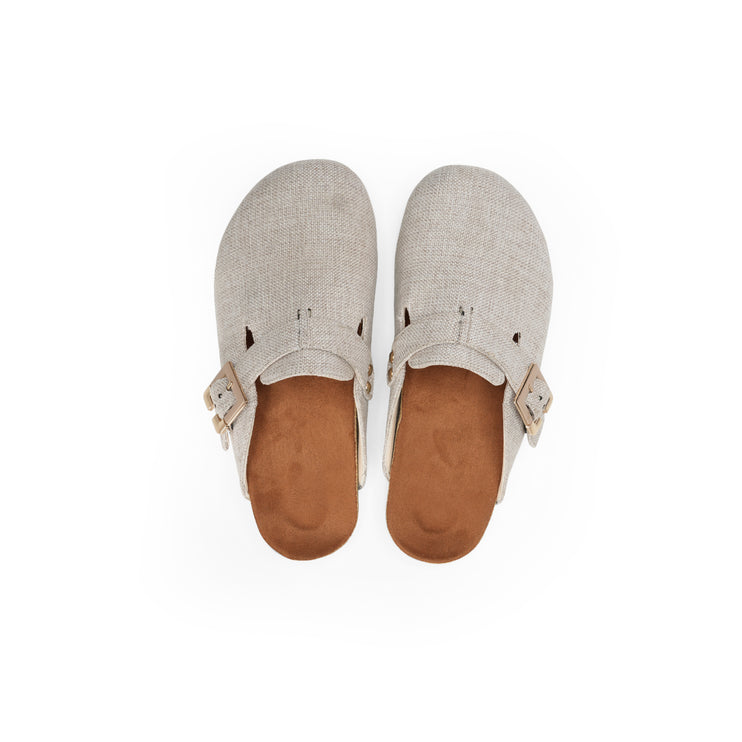 Furry Buckle Flats for Ultimate Comfort and Style - Light Beige