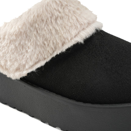 Faux Fur Mules That Keep You Stylish and Warm - Black