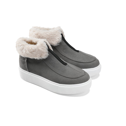 Fur Lined Sneakers for Winter Warmth - Gray