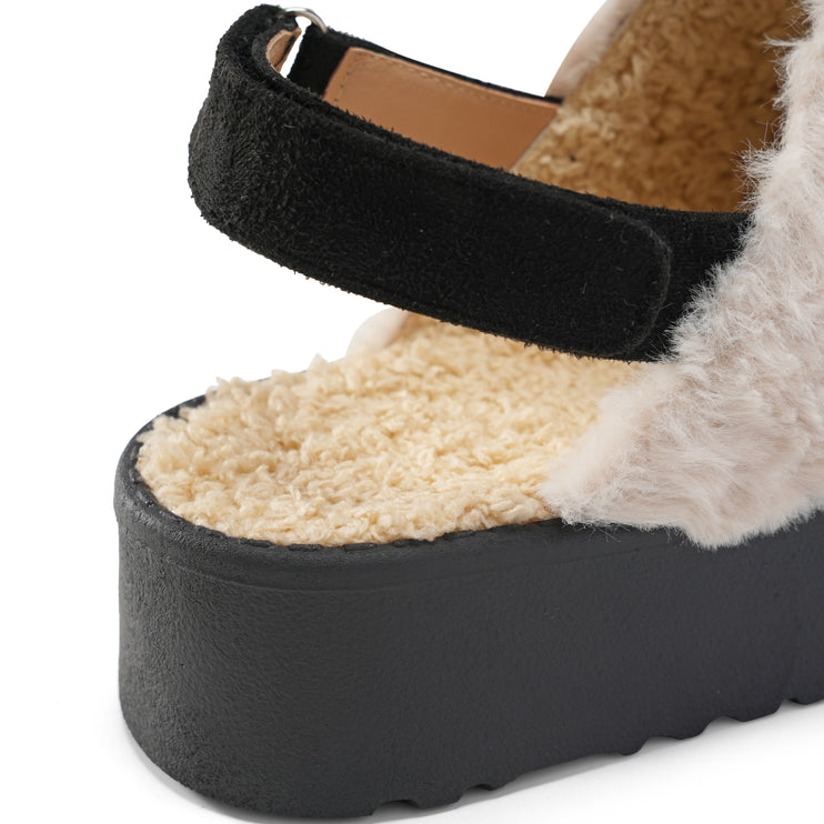 Suede Platform Clogs for Effortless Style - Black