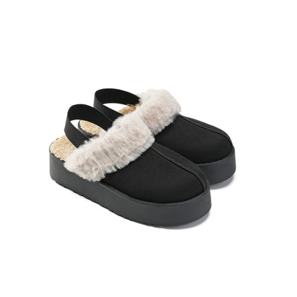 Cozy Slip-On Mules for Chic Winter Vibes - Black