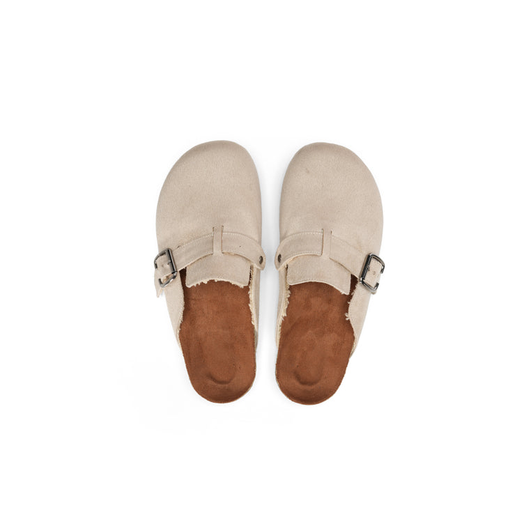 Elegant Buckle Loafers for Office and Outings - Beige