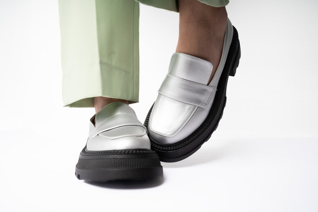 Aurora Slip Loafers | Silver