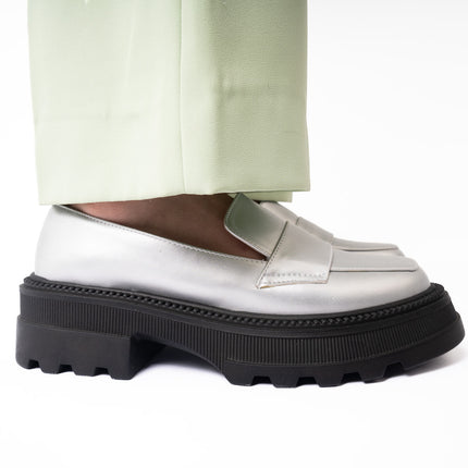 Aurora Slip Loafers | Silver