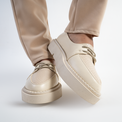 Serene Lace Loafers | Beige