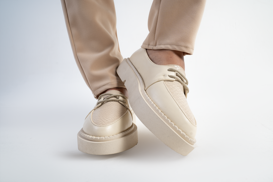 Serene Lace Loafers | Beige