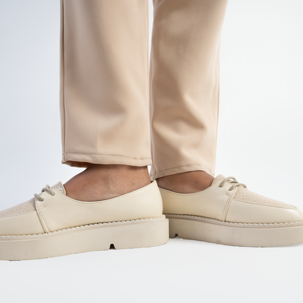 Serene Lace Loafers | Beige