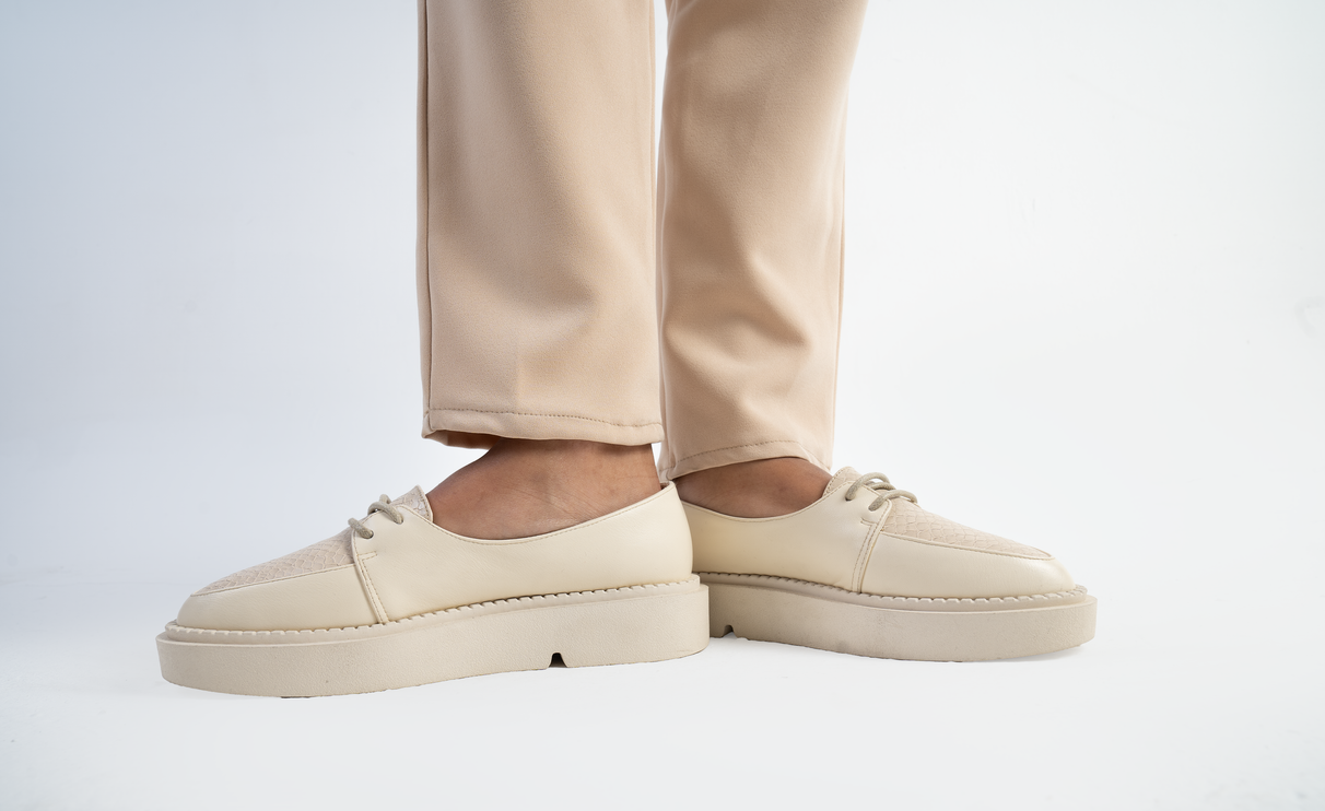 Serene Lace Loafers | Beige