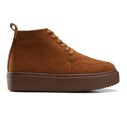 High Top Sneakers with Side Zip Detail - Brown