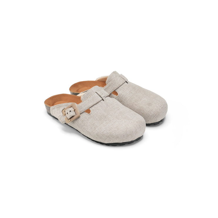 Furry Buckle Flats for Ultimate Comfort and Style - Light Beige