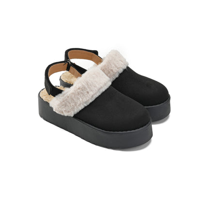 Suede Platform Clogs for Effortless Style - Black