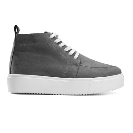 High Top Sneakers with Side Zip Detail - Gray