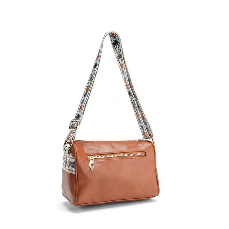 Boho-Inspired Shoulder Bag - Camel