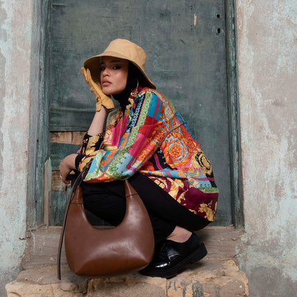 Chicac | Faux Leather Hobo Bag - Camel