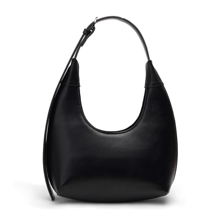 Chicac | Faux Leather Hobo Bag - Black