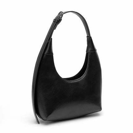 Chicac | Faux Leather Hobo Bag - Black