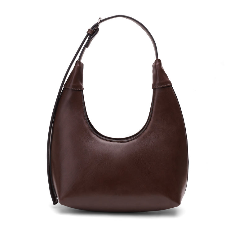 Chicac | Faux Leather Hobo Bag - Brown