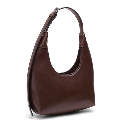 Chicac | Faux Leather Hobo Bag - Brown