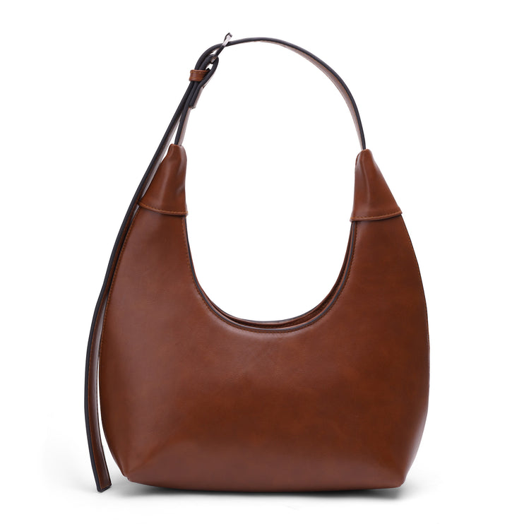 Chicac | Faux Leather Hobo Bag - Camel