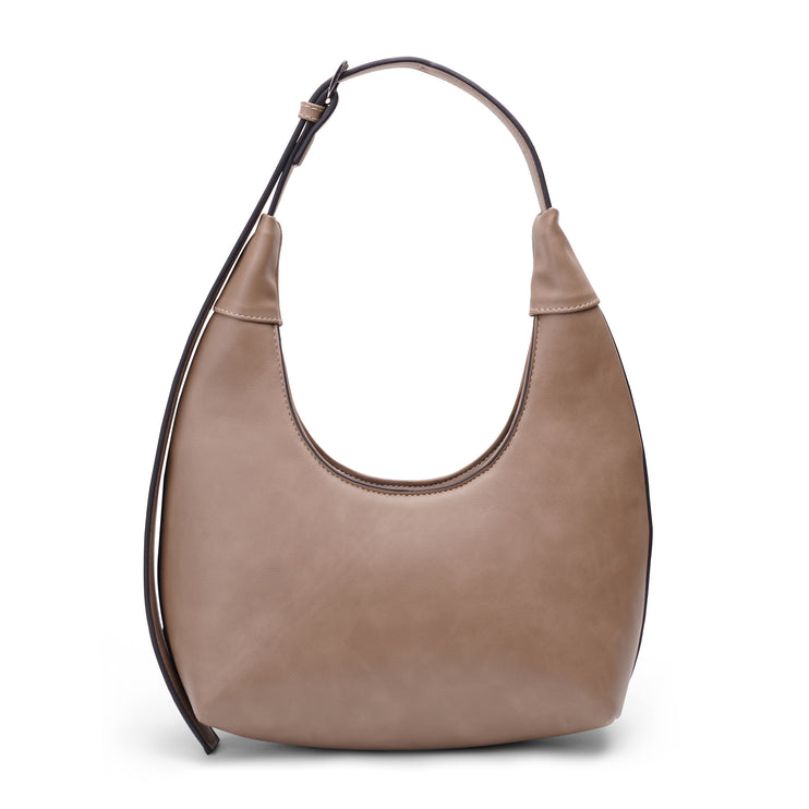 Chicac | Faux Leather Hobo Bag - Cafe