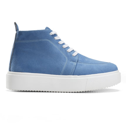 High Top Sneakers with Side Zip Detail - Blue