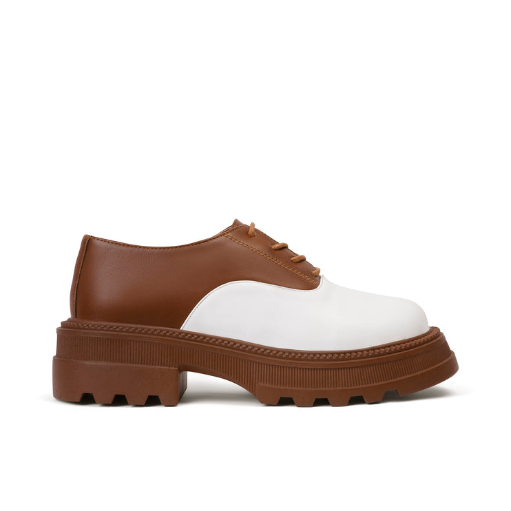 Fusion Lace Loafers | White-Camel