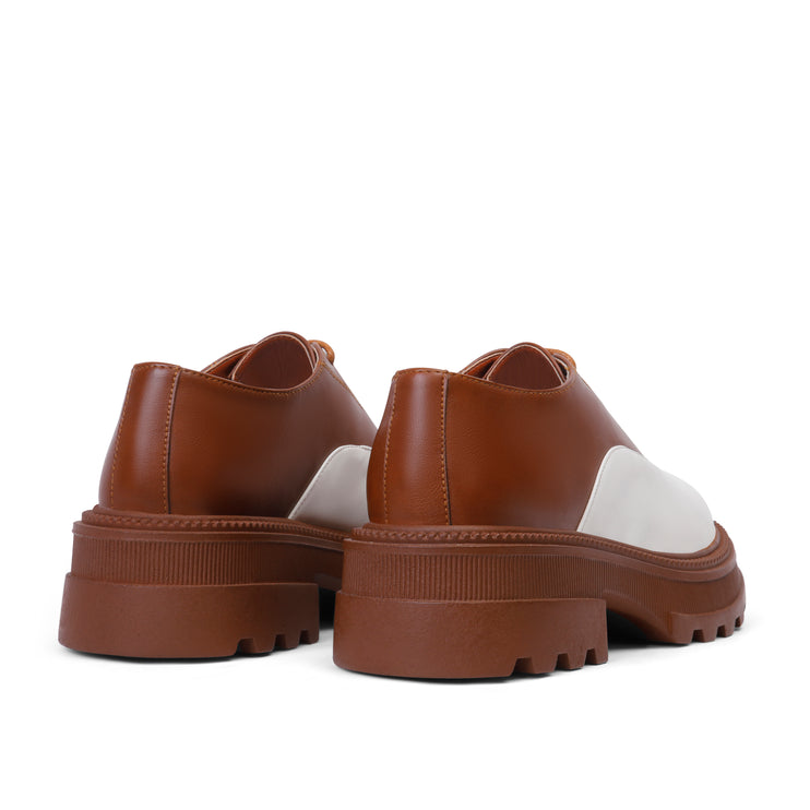 Fusion Lace Loafers | White-Camel