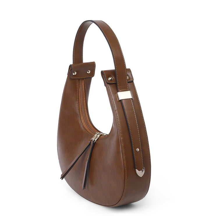 Semic | Faux Leather Hand / Cross Bag - Camel