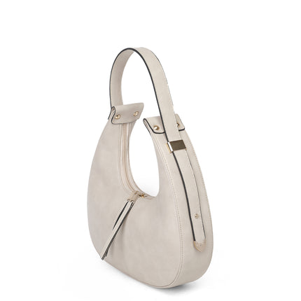 Semic | Faux Leather Hand / Cross Bag - Beige