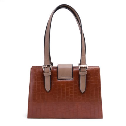 Stride | Faux Leather Hand Bag - Camel